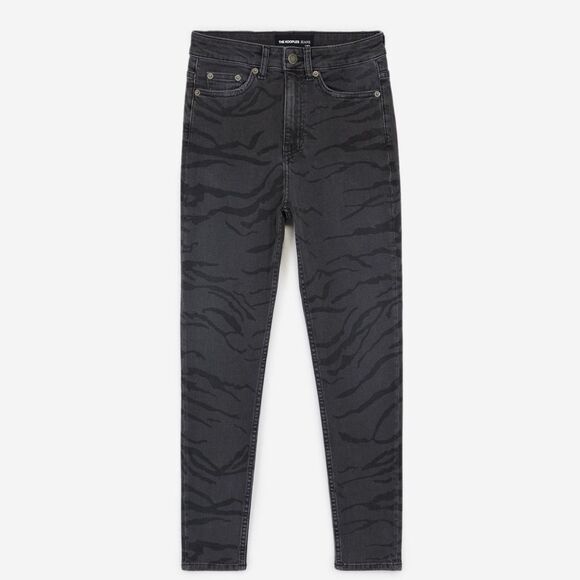 The Kooples Jeans Size 27 Black on Black Zebra Print Lizy Slim Denim - Picture 3 of 13